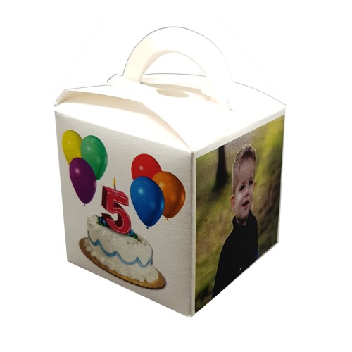 Birthday Balloons - Personalised Cube Party Favour Box