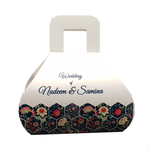 Hex Damask - Personalised Handbag Party Favour Box