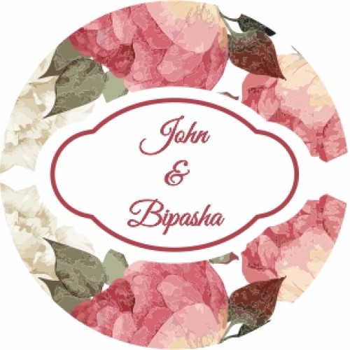 Light Floral - Circle Personalised Favour Stickers