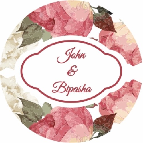 Light Floral - Circle Personalised Favour Stickers