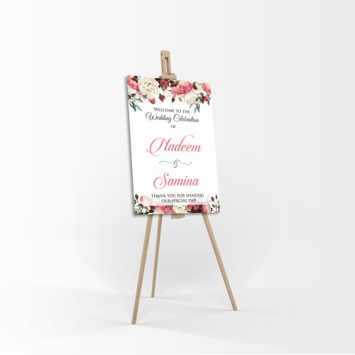 Light Floral - A1 Mounted Welcome Poster