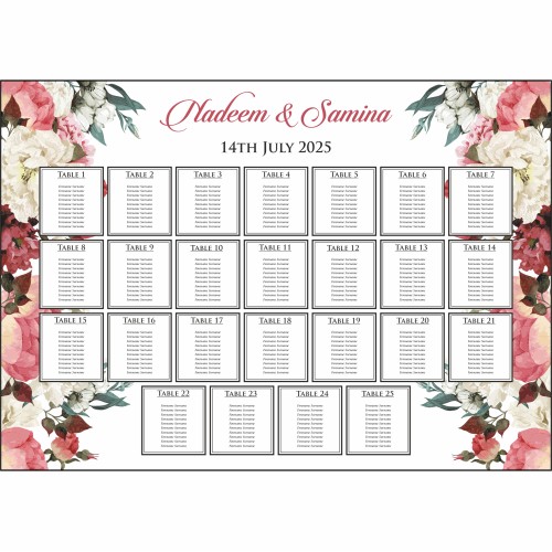 Light Floral Landscape - A1 Table Plan