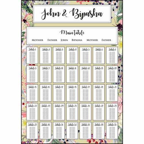 Lime Green Border - A1 Table Plan