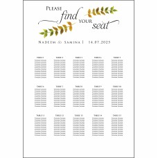 Minimalist Leaves - A1 Table Plan