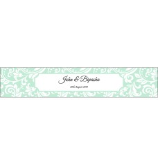 Mint Floral - Long Personalised Favour Stickers