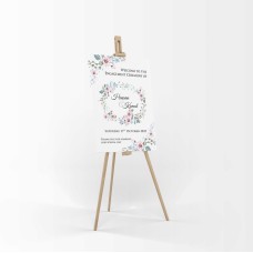Pastel Floral Wreath - A1 Mounted Welcome Poster