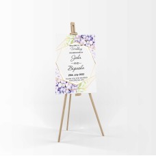 Purple Gold Floral  - A1 Mounted Welcome Poster