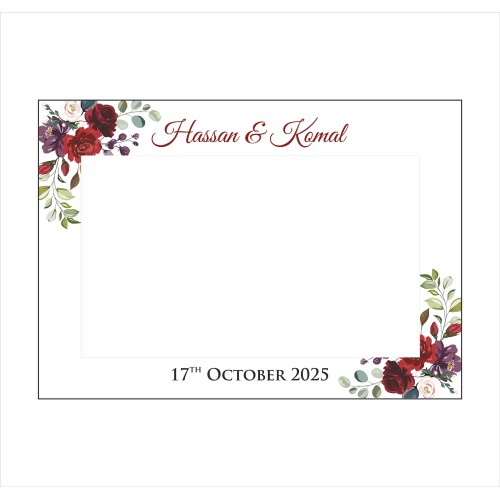 Maroon Floral Wreath - A1 Personalised Selfie Board