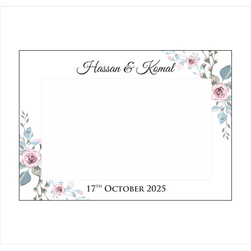 Pastel Floral Wreath - A1 Personalised Selfie Board