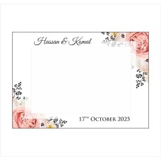 Peach Black Floral - A1 Personalised Selfie Board