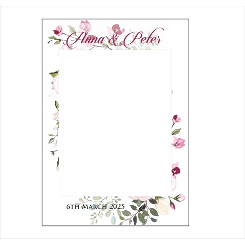 Purple Green Floral - A1 Personalised Selfie Board