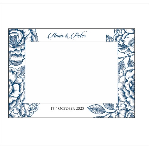 Blue Floral - A1 Personalised Selfie Board