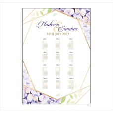 Purple Gold Floral - A1 Table Plan