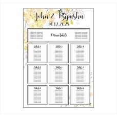 Yellow Floral - A1 Table Plan