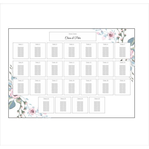 Pastel Floral Wreath - A1 Table Plan