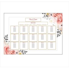 Peach Black Floral - A1 Table Plan