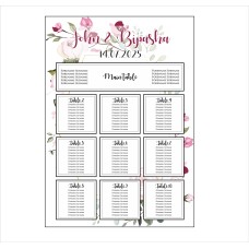 Purple Green Floral - A1 Table Plan