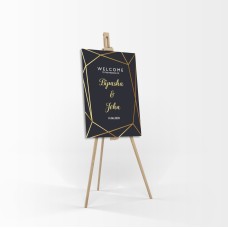Black Gold Art Deco  - A1 Mounted Welcome Poster