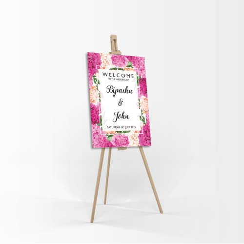 Vibrant Pink - A1 Mounted Welcome Poster