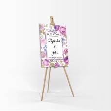 Purple Border  - A1 Mounted Welcome Poster