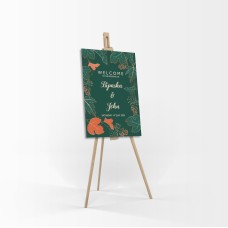 Dark Green Leaves  - A1 Mounted Welcome Poster