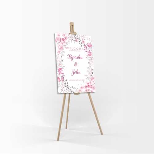 Cherry Blossom - A1 Mounted Welcome Poster