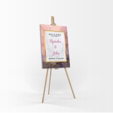 Pink Black Marble - A1 Mounted Welcome Poster