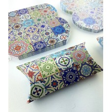 Blue Arabesque - Printed Pillow Favour Box