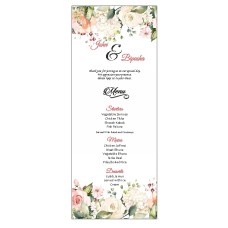 Peach Floral - Personalised Flat Menu's