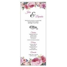 Peony Floral - Personalised Flat Menu's