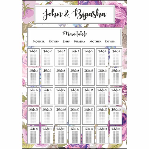 Purple Border - A1 Table Plan