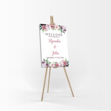 Purple Pink Rose - A1 Mounted Welcome Poster