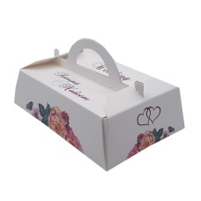 Orange Floral - Personalised Rectangle Party Favour Box