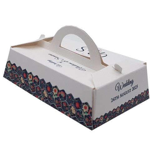 Hex Damask - Personalised Rectangle Party Favour Box