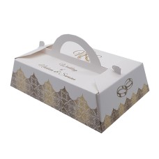 Gold Damask - Personalised Rectangle Party Favour Box