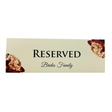Minimalist Red Pink Floral - Personalised Reservation Table Card