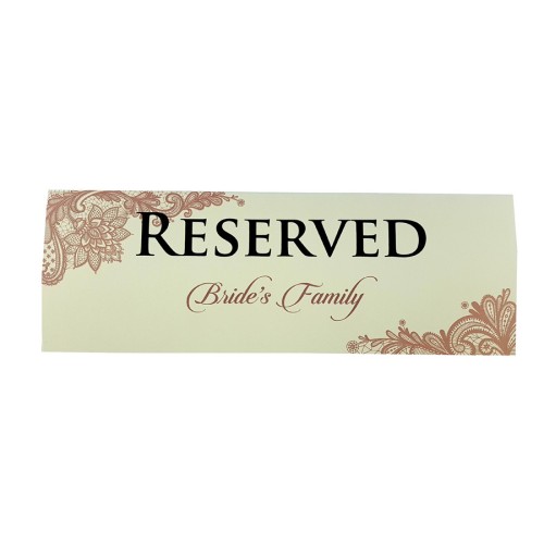 Gold Swirls - Personalised Reservation Table Card