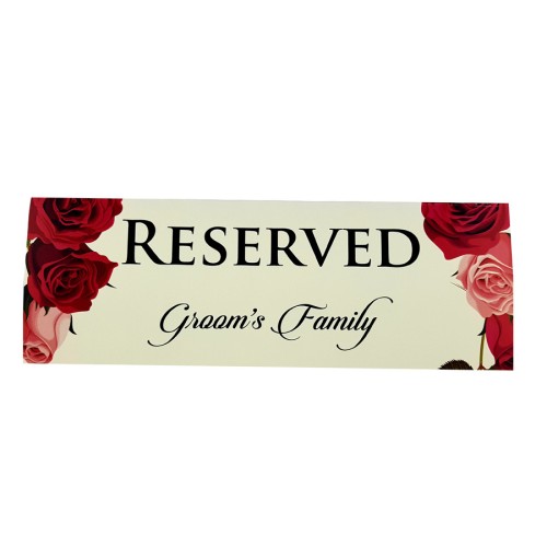 Red Rose - Personalised Reservation Table Card
