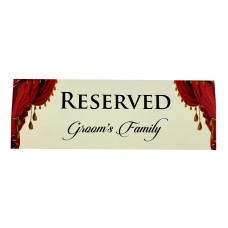 Red Curtains - Personalised Reservation Table Card