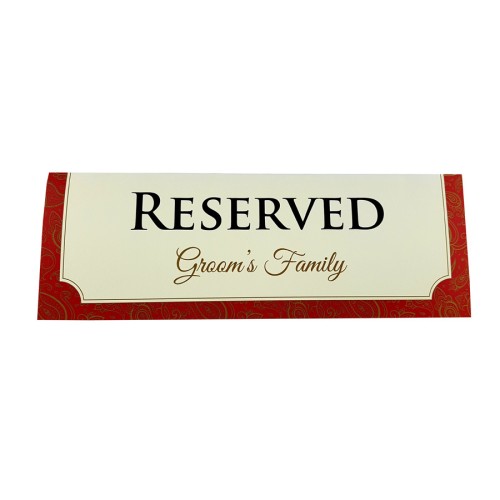 Red Border - Personalised Reservation Table Card