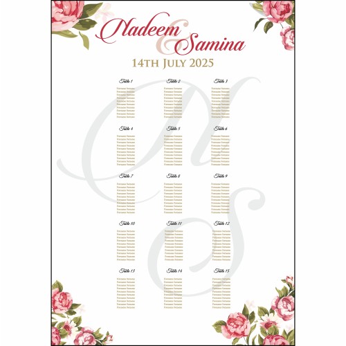 Rose Leaf - A1 Table Plan