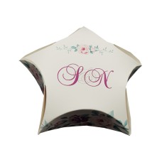 Pink Floral - Personalised Star Party Favour Box