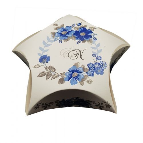 Blue Floral - Personalised Star Party Favour Box