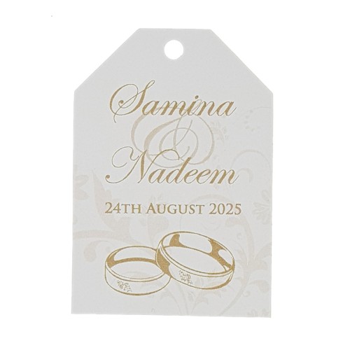 Light Gold Rings - Personalised Favour Luggage Tags