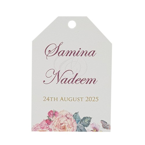 Orange Flower - Personalised Favour Luggage Tags