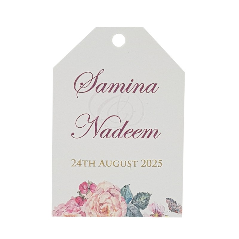 Orange Flower - Personalised Favour Luggage Tags