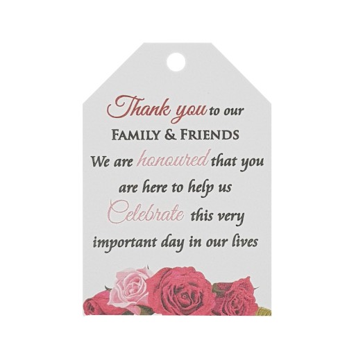 Red Rose - Personalised Favour Luggage Tags