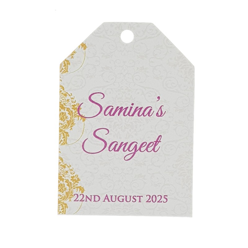 Swirl Damask - Personalised Favour Luggage Tags