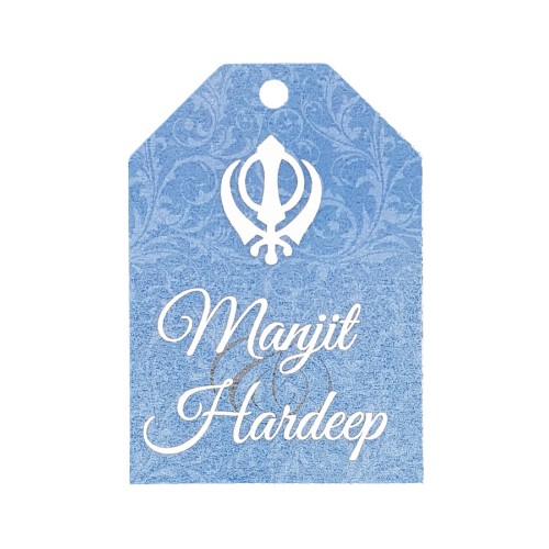 Blue Khanda - Personalised Favour Luggage Tags