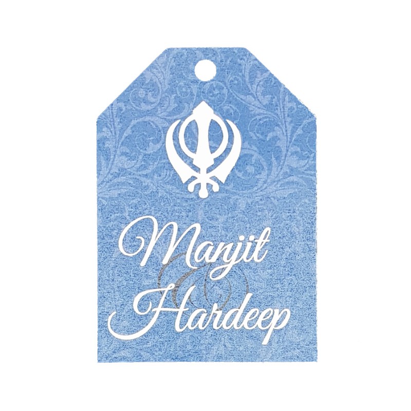 Blue Khanda - Personalised Favour Luggage Tags